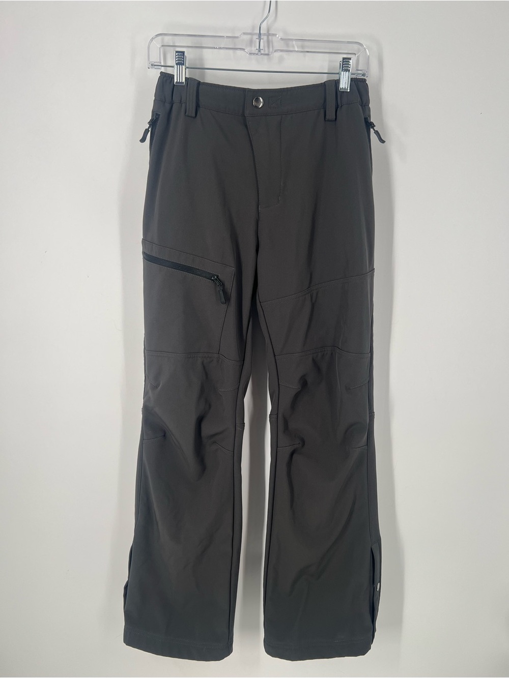 Hiauspor Women's Dark Gray Fleece Lined Insulated Flare Snow Pants Size 10